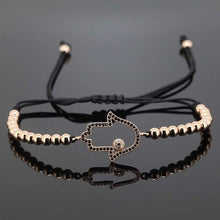 Laden Sie das Bild in den Galerie-Viewer, Hamsa Hand Bracelet Jewelry 24K Gold