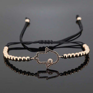 Hamsa Hand Bracelet Jewelry 24K Gold
