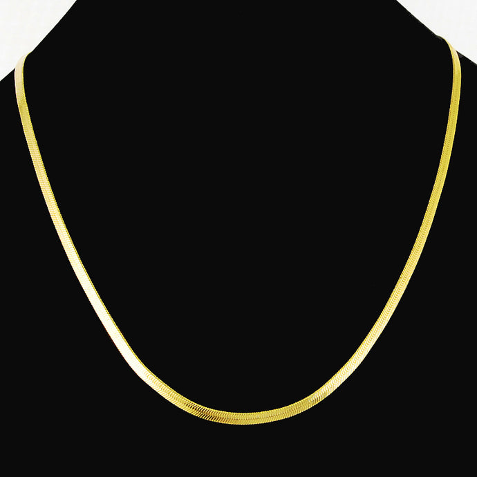 24K 50cm Long pure Gold 4mm snake