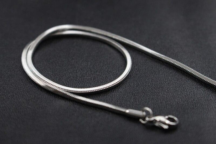 3mm Original Silver Snake 16-24 inch Long Statement Necklace