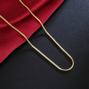 Beautiful Gold Color 2MM snake chain 40-75cm jewelry  18 K