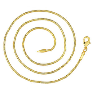 Beautiful Gold Color 2MM snake chain 40-75cm jewelry  18 K