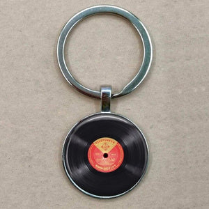 Vinyl Record Keychain - DJ Gift - Bronze record keyring or Silver vinyl