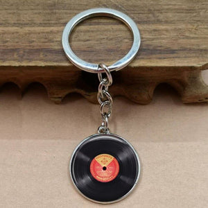 Vinyl Record Keychain - DJ Gift - Bronze record keyring or Silver vinyl