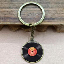 Laden Sie das Bild in den Galerie-Viewer, Vinyl Record Keychain - DJ Gift - Bronze record keyring or Silver vinyl