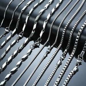 Standart men Stainless Steel Choker with 21-24 Inches (2.1mm-5mm Wide)