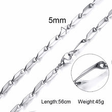 Laden Sie das Bild in den Galerie-Viewer, Standart men Stainless Steel Choker with 21-24 Inches (2.1mm-5mm Wide)