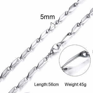 Standart men Stainless Steel Choker with 21-24 Inches (2.1mm-5mm Wide)