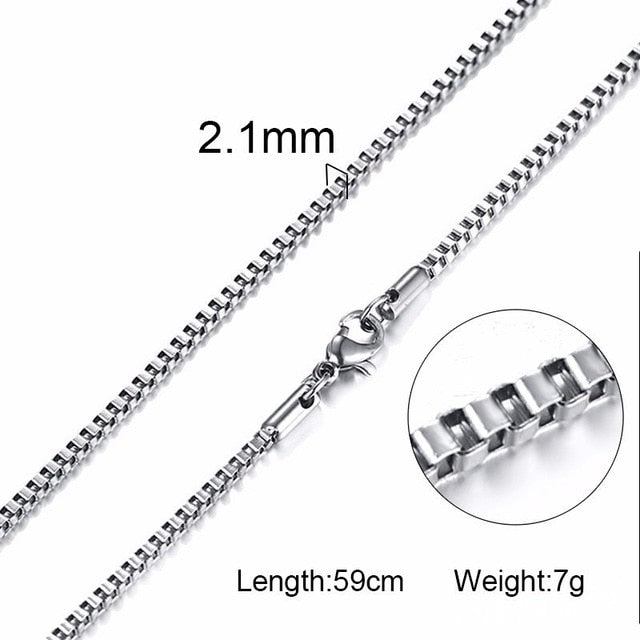 Standart men Stainless Steel Choker with 21-24 Inches (2.1mm-5mm Wide)