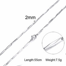 Laden Sie das Bild in den Galerie-Viewer, Standart men Stainless Steel Choker with 21-24 Inches (2.1mm-5mm Wide)