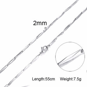 Standart men Stainless Steel Choker with 21-24 Inches (2.1mm-5mm Wide)