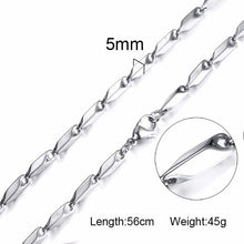 Laden Sie das Bild in den Galerie-Viewer, Standart men Stainless Steel Choker with 21-24 Inches (2.1mm-5mm Wide)