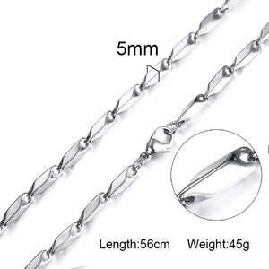 Standart men Stainless Steel Choker with 21-24 Inches (2.1mm-5mm Wide)