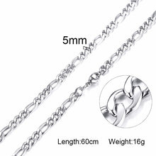 Laden Sie das Bild in den Galerie-Viewer, Standart men Stainless Steel Choker with 21-24 Inches (2.1mm-5mm Wide)