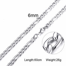 Laden Sie das Bild in den Galerie-Viewer, Standart men Stainless Steel Choker with 21-24 Inches (2.1mm-5mm Wide)