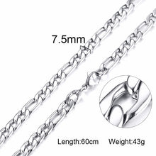 Laden Sie das Bild in den Galerie-Viewer, Standart men Stainless Steel Choker with 21-24 Inches (2.1mm-5mm Wide)
