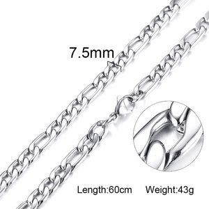 Standart men Stainless Steel Choker with 21-24 Inches (2.1mm-5mm Wide)