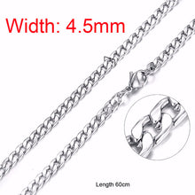 Laden Sie das Bild in den Galerie-Viewer, Standart men Stainless Steel Choker with 21-24 Inches (2.1mm-5mm Wide)