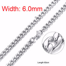 Laden Sie das Bild in den Galerie-Viewer, Standart men Stainless Steel Choker with 21-24 Inches (2.1mm-5mm Wide)