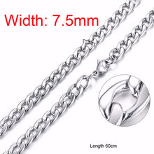 Laden Sie das Bild in den Galerie-Viewer, Standart men Stainless Steel Choker with 21-24 Inches (2.1mm-5mm Wide)