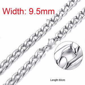 Standart men Stainless Steel Choker with 21-24 Inches (2.1mm-5mm Wide)