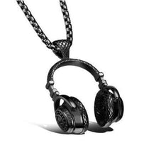 Laden Sie das Bild in den Galerie-Viewer, DJ Headphone Pendant Necklaces H Stainless Steel Chain