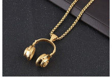 Laden Sie das Bild in den Galerie-Viewer, DJ Headphone Pendant Necklaces H Stainless Steel Chain