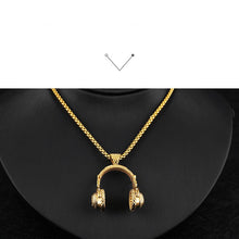 Laden Sie das Bild in den Galerie-Viewer, DJ Headphone Pendant Necklaces H Stainless Steel Chain