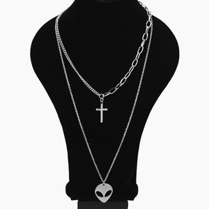 Long Cross Alien Pendant Disco DJ Band