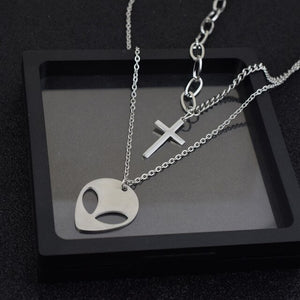 Long Cross Alien Pendant Disco DJ Band