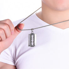 Laden Sie das Bild in den Galerie-Viewer, Razor Blade Pendants Necklaces Gold Color Stainless Steel Chain Barber Shop