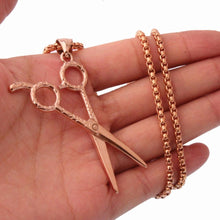 Laden Sie das Bild in den Galerie-Viewer, Punk Barbe Silver Rose Gold Black Color 316L Stainless Steel Hair clipper Scissors Pendants