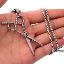 Laden Sie das Bild in den Galerie-Viewer, Punk Barbe Silver Rose Gold Black Color 316L Stainless Steel Hair clipper Scissors Pendants