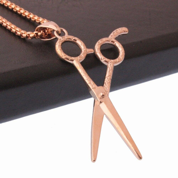 Punk Barbe Silver Rose Gold Black Color 316L Stainless Steel Hair clipper Scissors Pendants