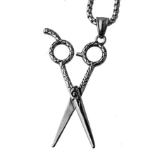 Laden Sie das Bild in den Galerie-Viewer, Punk Barbe Silver Rose Gold Black Color 316L Stainless Steel Hair clipper Scissors Pendants