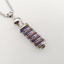 Laden Sie das Bild in den Galerie-Viewer, Black Knight Gold color stainless steel carved Cylinder pendant Unique necklace