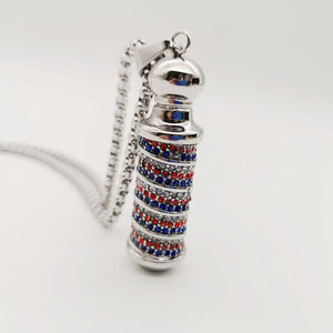 Black Knight Gold color stainless steel carved Cylinder pendant Unique necklace