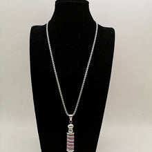 Laden Sie das Bild in den Galerie-Viewer, Black Knight Gold color stainless steel carved Cylinder pendant Unique necklace