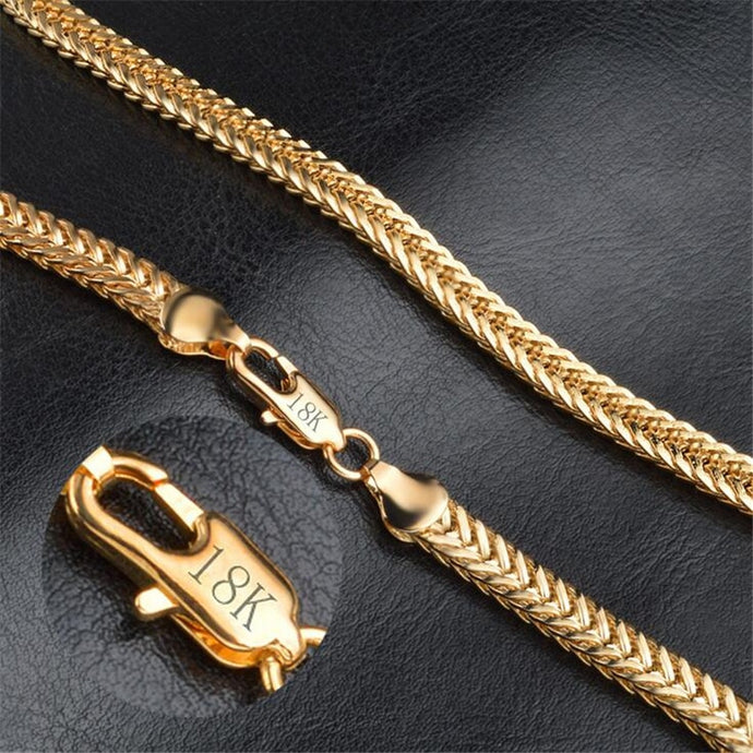 snake Gold chain necklace  18 K 6MM 50 cm 20 inch