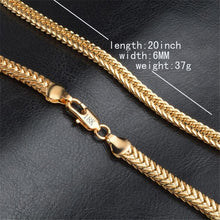 Laden Sie das Bild in den Galerie-Viewer, snake Gold chain necklace  18 K 6MM 50 cm 20 inch