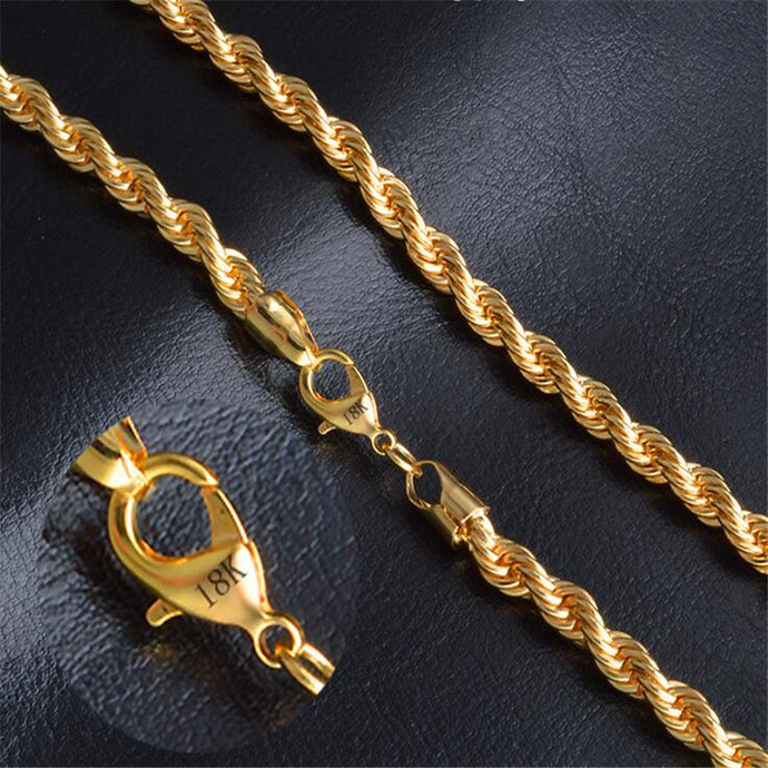 18 K 6MM 50 cm 20 inch men chain twist necklace