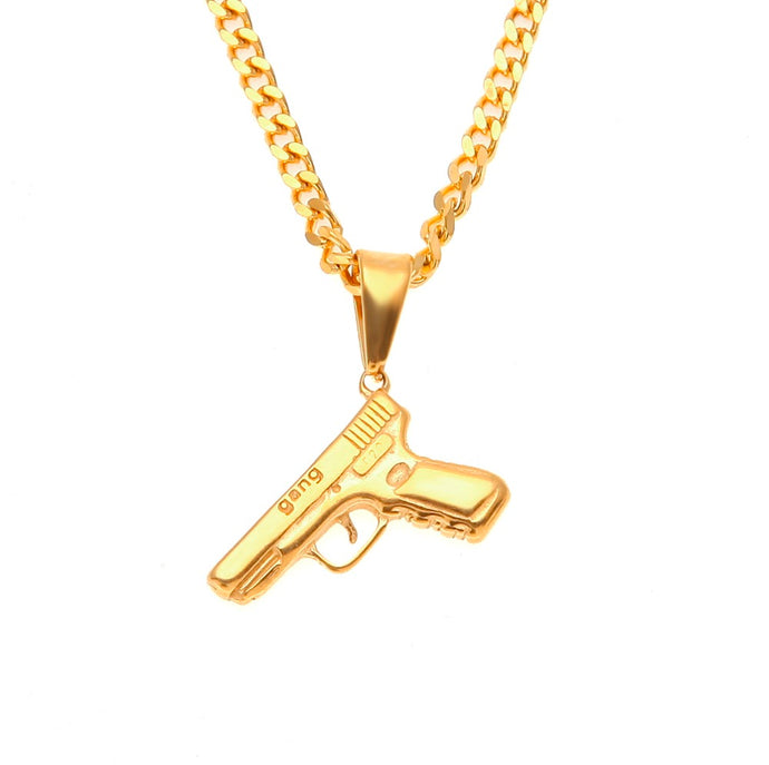 Gold Color Pistol Gun Unisex