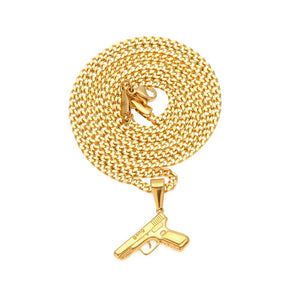 Gold Color Pistol Gun Unisex