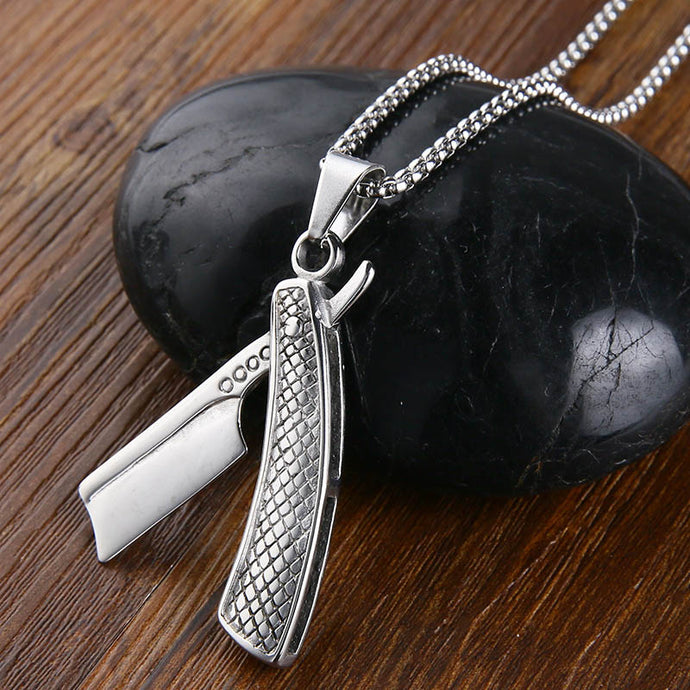 Barber Shaver Stainless Steel Razor  Necklaces