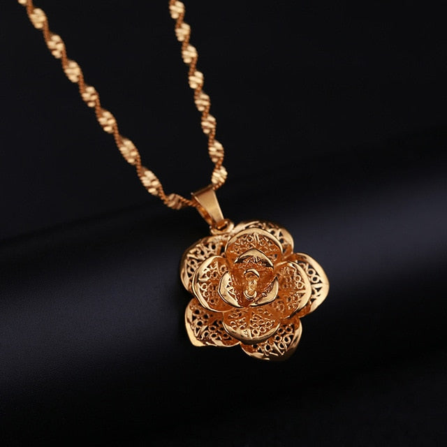 Hollow Flower Statement  24K Yellow Gold Filled