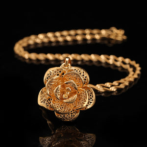 Hollow Flower Statement  24K Yellow Gold Filled