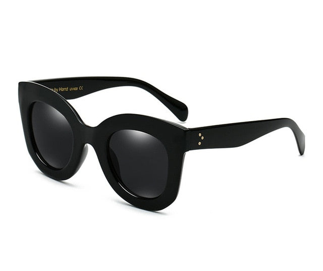 DRESSUUP Fashion Big Frame Sunglasses Women Brand Designer Vintage Rivet Shades Female Sun Glasses Oculos De Sol Feminino