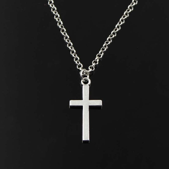 Simple Classic  cross Antique Silver Pendant Short Long Chain