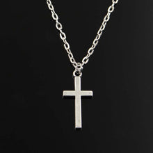 Laden Sie das Bild in den Galerie-Viewer, Simple Classic  cross Antique Silver Pendant Short Long Chain