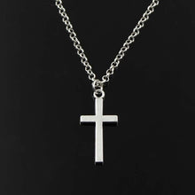 Laden Sie das Bild in den Galerie-Viewer, Simple Classic  cross Antique Silver Pendant Short Long Chain